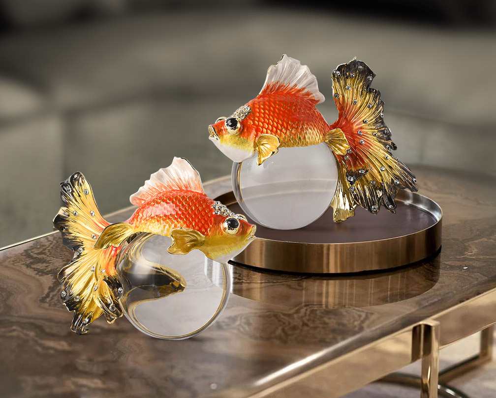 Enamel ສີ goldfish ເຄື່ອງປະດັບໄປເຊຍກັນ